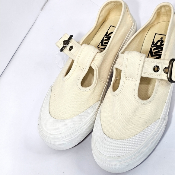 Vans Off-White Canvas Buckle Sneakers - Picture 6 of 12